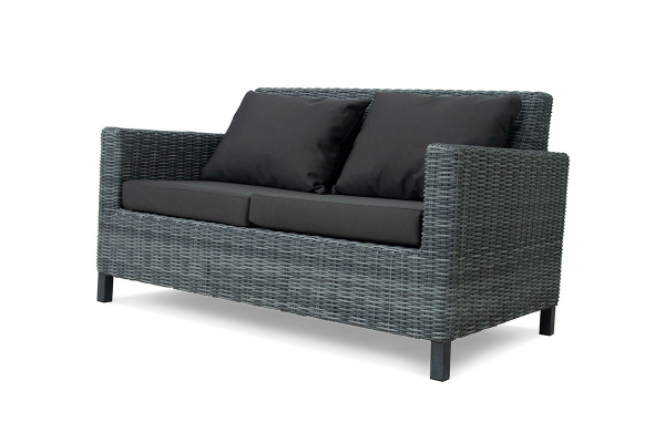 Диван 2х-местная Mokka Bella, из искуственного ротанга, /4 подушки/ цвет: серый