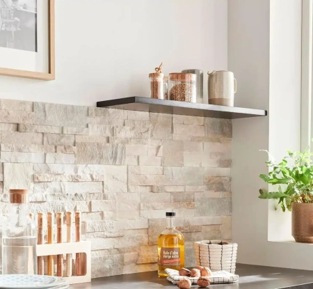 Кварцит, 3D панель из камня, 350х180 мм, Modern Beige Quartz