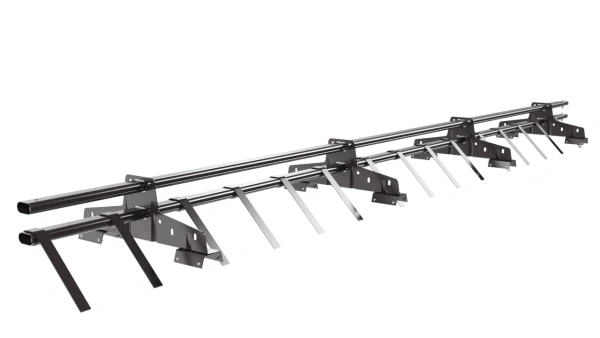 Снегозадержатель для профнастила Н-60, Н-75 Borge L=3000 мм, 4 опоры, 2 трубы, овал 25х45 RAL 8019 matt