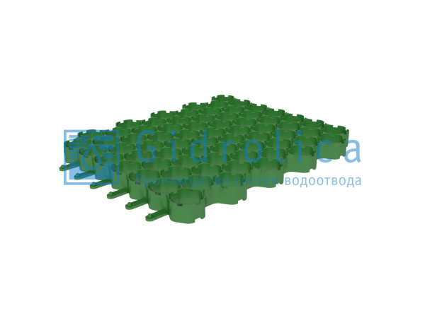 Решетка газонная Gidrolica Eco Normal, пластиковая зеленая, 530x430 мм, C250, 609