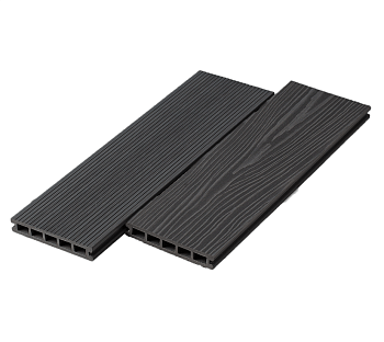 Террасная доска UnoDeck Ultra 150 мм, L= 4000 мм вельвет и тиснение, цвет: графит