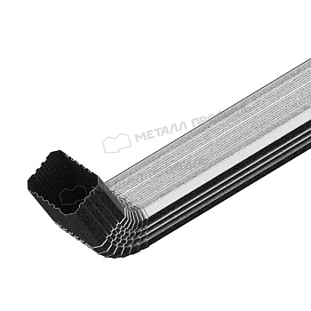 Труба водосточная с коленом, Металл Профиль Бюджет, Ø76х102 мм, L=1000 мм, Zn