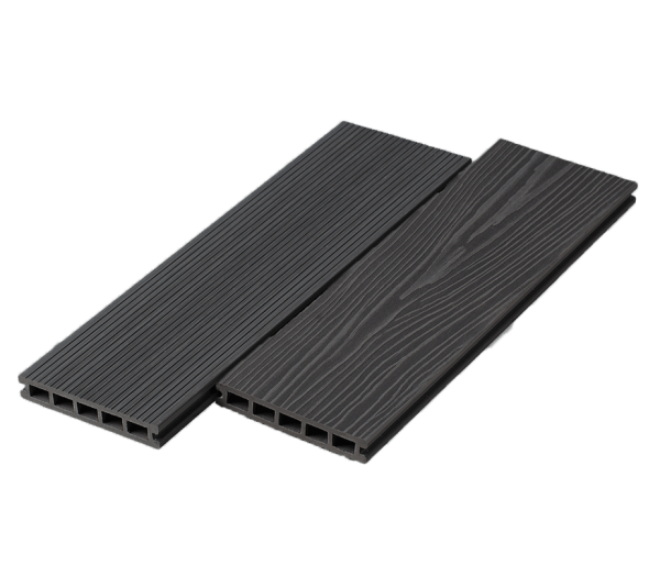 Террасная доска UnoDeck Ultra 150 мм, L= 4000 мм вельвет и тиснение, цвет: графит