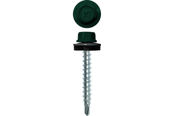 Саморез кровельный Daxmer 4.8х35 мм, сверло №1, RAL 6005, уп. 250 шт.