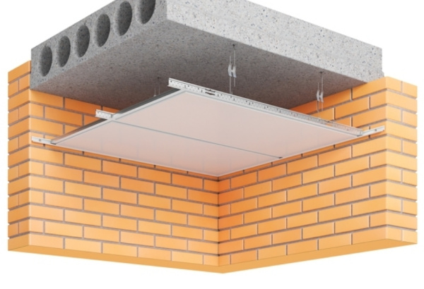 Потолочная кассета алюминиевая Grand Line, Tegular 45°, открытого типа, 1200х600 мм глянцевая, 0.5 мм, Al, без цвета