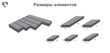 Тротуарная плитка Braer Домино 60 мм 280х120, 360х120, 480х120, 480х160, 640х160 мм, цвет: Color Mix Каньон
