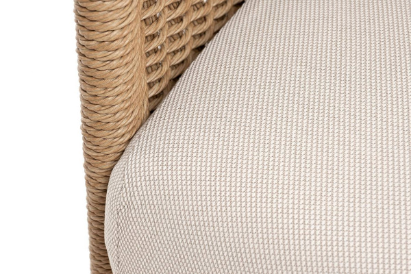 Кресло плетеное из искусственного ротанга, Аликанте, цвет: соломенный