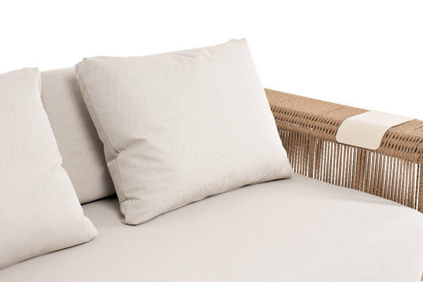 Диван 2-местный из искусственного ротанга, Мальдивы, цвет соломенный