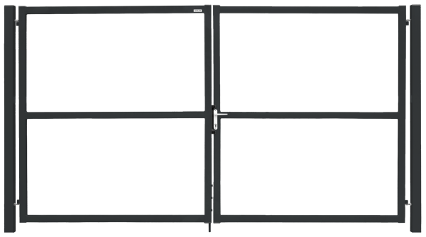 Ворота распашные, Colority Zinc Lock, 2.0 x 4.0 м, RAL 7016