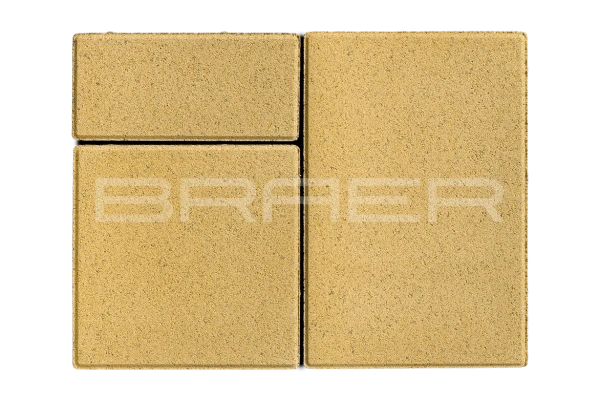 Тротуарная плитка Braer Старый город Ландхаус 60 мм 80х160, 160х160, 240х160 мм, прямоугольная, цвет: песочный