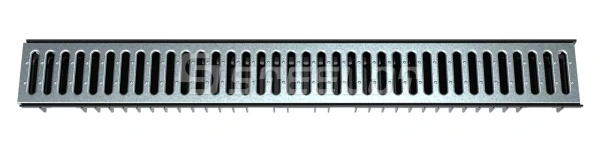 Лоток пластиковый SteePlain DN100 H55 с решеткой стальной, Кл.А