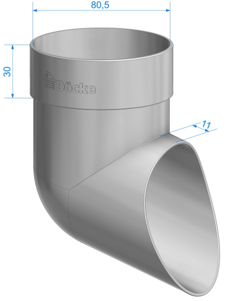 Слив трубы, Docke Standart, Ø80 мм, цвет: белый