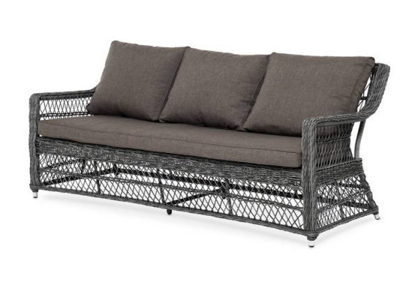 Диван 3-местный из искусственного ротанга, Гранд Латте цвет: графит