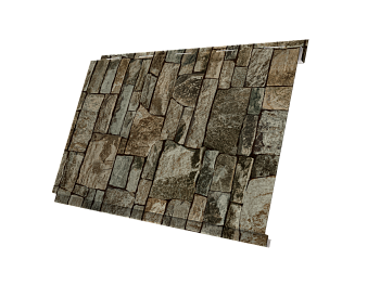 Металлический сайдинг Grand Line, Вертикаль Classic 0.45 мм, Print Elite, Fine Stone TwinColor