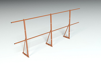 Ограждение кровельное для фальцевой кровли Roofsystems Econom фальц, H=1200 мм RAL 8004, L=3000 мм