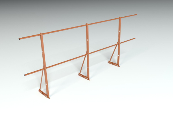 Ограждение кровельное для фальцевой кровли Roofsystems Econom фальц, H=1200 мм RAL 8004, L=3000 мм