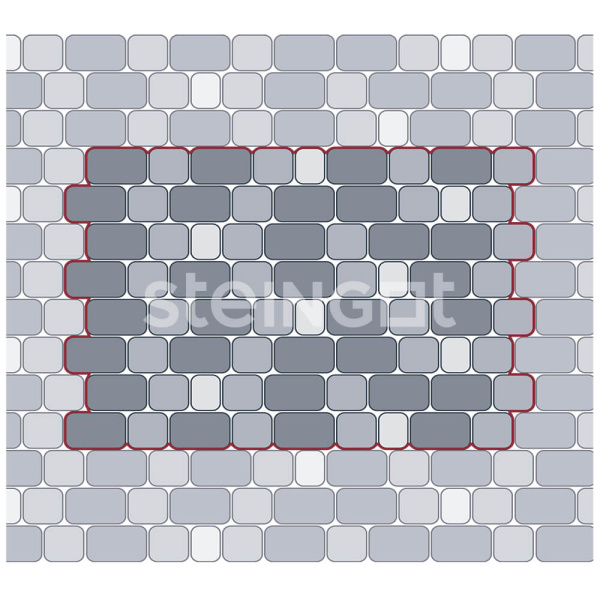 Тротуарная плитка Steingot Классика 60 мм 115/172 х 115/86 мм, цвет: Bianco Nero