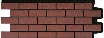 Фасадная панель Grand Line, Состаренный кирпич Design Plus, цвет: кофе с черным швом