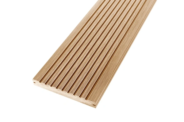 Террасная доска UnoDeck Solid полнотелая 150 мм, L= 4000 мм вельвет и тиснение, цвет: орех