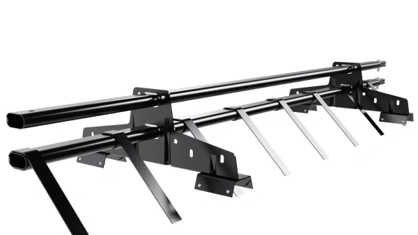 Снегозадержатель для профнастила Н-60, Н-75 Borge L=1500 мм, 2 опоры, 2 трубы, овал 25х45 RAL 9005