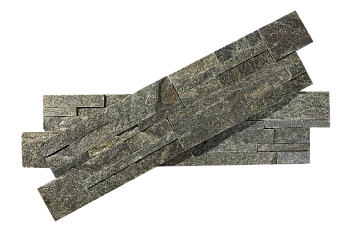 Кварцит, 3D панель из камня, 350х180 мм, Modern Green Quartz