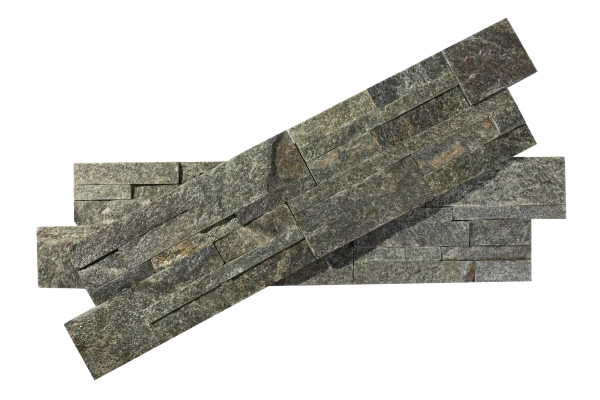 Кварцит, 3D панель из камня, 350х180 мм, Modern Green Quartz