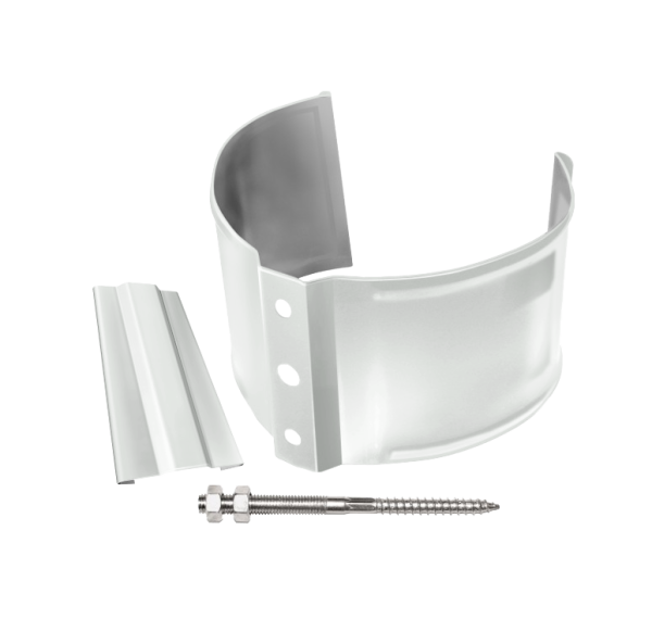 Хомут трубы металлический на кирпич Grand Line Ø 87 мм, цвет: белый