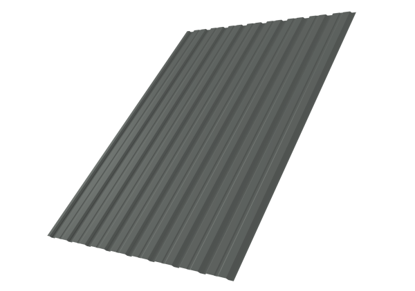 Профилированный лист GL C10 B, 0.45 мм, PE, RAL 7005 Профилированный лист GL C10 B, 0.45 мм, PE, RAL 7005