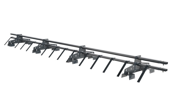 Снегозадержатель для профнастила Н-114 Borge L=3000 мм, 4 опоры, 2 трубы, овал 25х45 RAL 7016