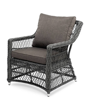 Кресло плетеное из искусственного ротанга, Гранд Латте графит