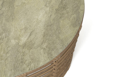 Стол журнальный из искусственного ротанга, Валенсия цвет: соломенный