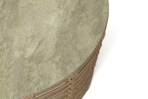 Стол журнальный из искусственного ротанга, Валенсия цвет: соломенный