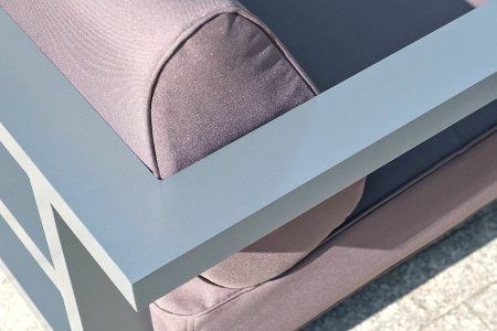 Кресло Гранада, алюминиевое, цвет темно-серый муар, ткань темно-серая