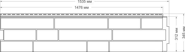 Фасадная панель Я фасад, Крымский сланец 1535 х 345 мм, Classic, цвет: жемчуг