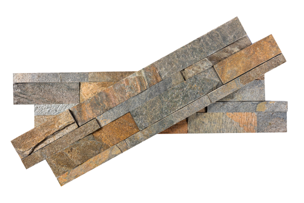 Кварцит, 3D панель из камня, 600х150 мм, Natural Zeera Green