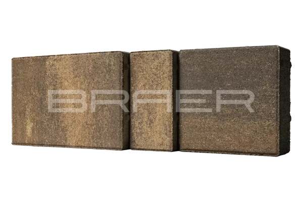 Тротуарная плитка Braer Старый город Ландхаус 80 мм 80х160, 160х160, 240х160 мм, прямоугольная, цвет: Color Mix Каштан