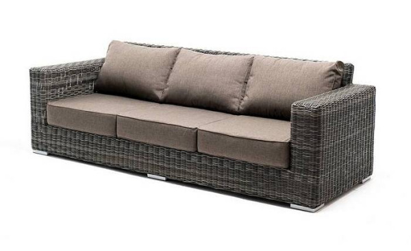 Диван 3-местный из искусственного ротанга, Боно графит