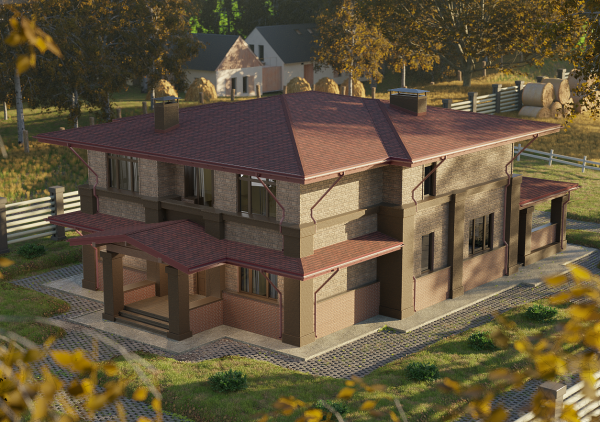 Битумная черепица, Docke, Eurasia, Лабиринт цвет: красный, 2.5 м² / уп.