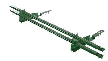 Снегозадержатель для композитной черепицы Borge L=1500 мм, 2 опоры, 2 трубы, овал 25х45 мм, RAL 6002