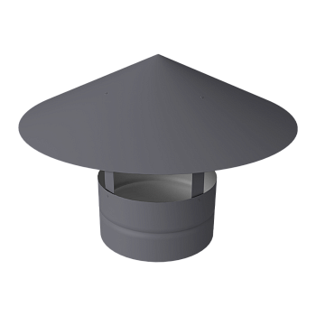 Дымник на трубу GL простой, 0.5 мм, Satin, Ø115 мм, 230х625 мм, RAL 7004