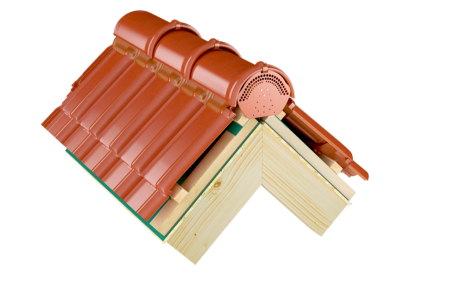 Заглушка конька Eurovent DECK, цвет: терракотовый