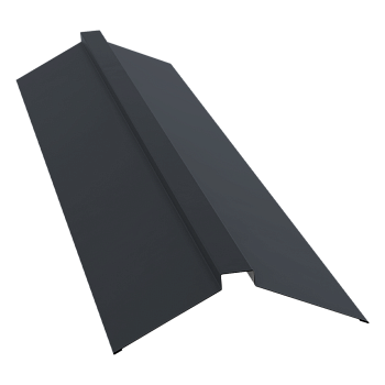 GL Планка конька плоского, 150х40х150 мм 0.45 мм, Drap-double TX, RAL 7024, L=3000 мм