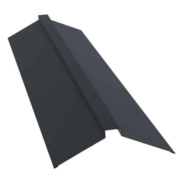 GL Планка конька плоского, 150х40х150 мм 0.45 мм, Drap TX, RAL 7024, L=2000 мм