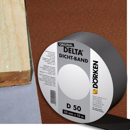DELTA-DICHTBAND D 50 уплотнительная самоклеящаяся лента для контробрешётки, 10 м.
