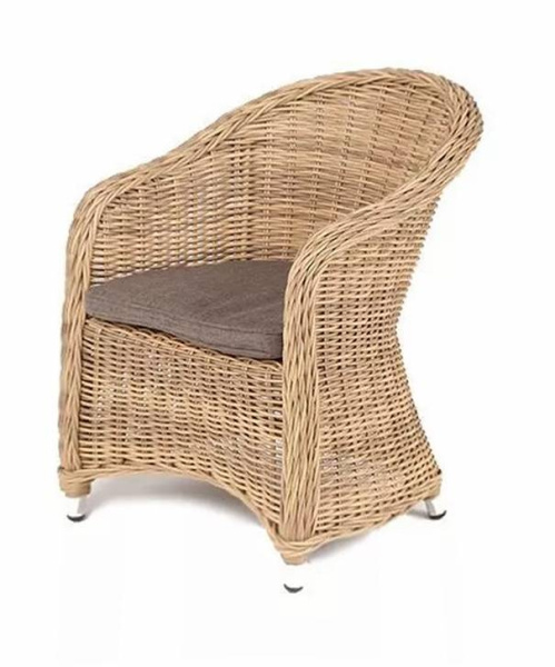 Кресло детское плетеное из искусственного ротанга, Равенна, цвет: соломенный