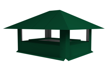 Дымник на трубу GL простой, 0.5 мм, Satin Matt, 520х390 мм, RAL 6005