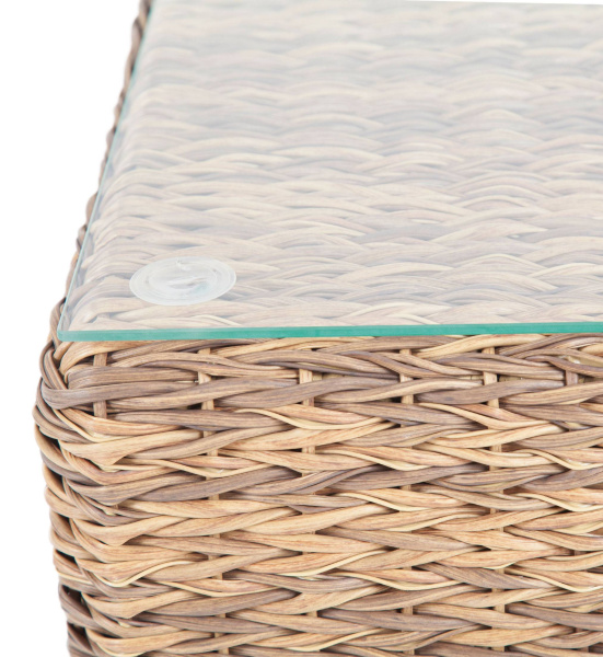 Стол журнальный из искусственного ротанга /гиацинт/, Кон Панна цвет: соломенный