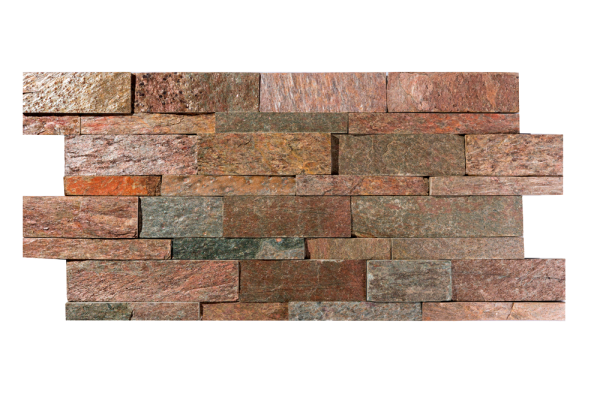 Кварцит, 3D панель из камня, 600х150 мм, Natural Golden