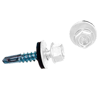 Саморез кровельный Daxmer 5.5х25 мм, сверло №3, RAL 9003, уп.250 шт.