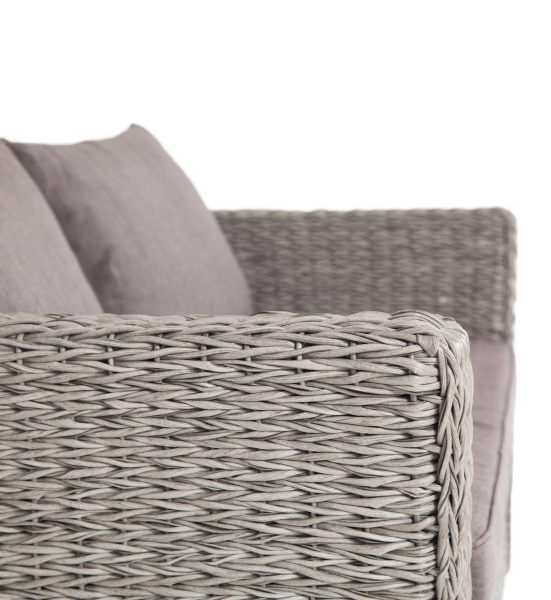 Диван 3-местный из искусственного ротанга /геацинт/, Капучино серый